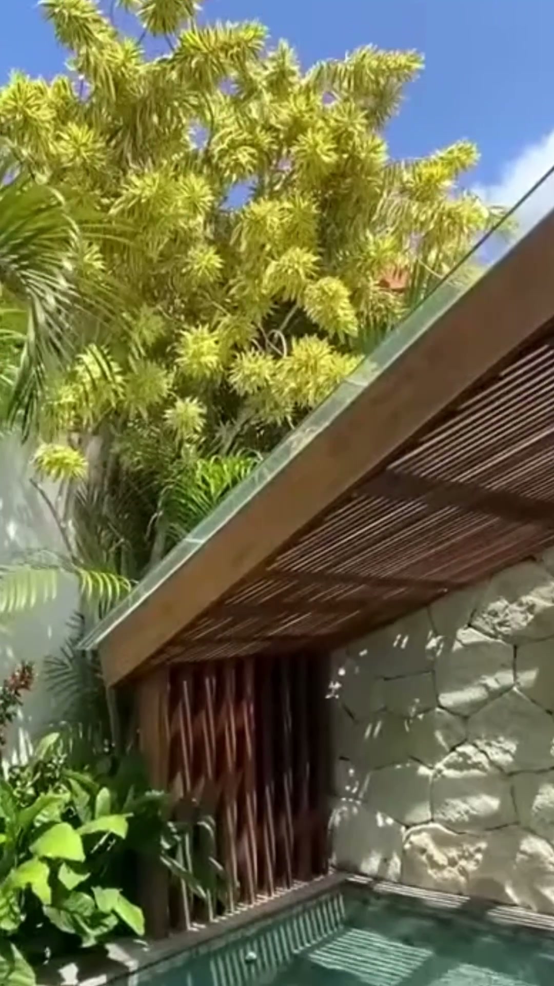 Pool, pergola and stone walls — premium villa build-out